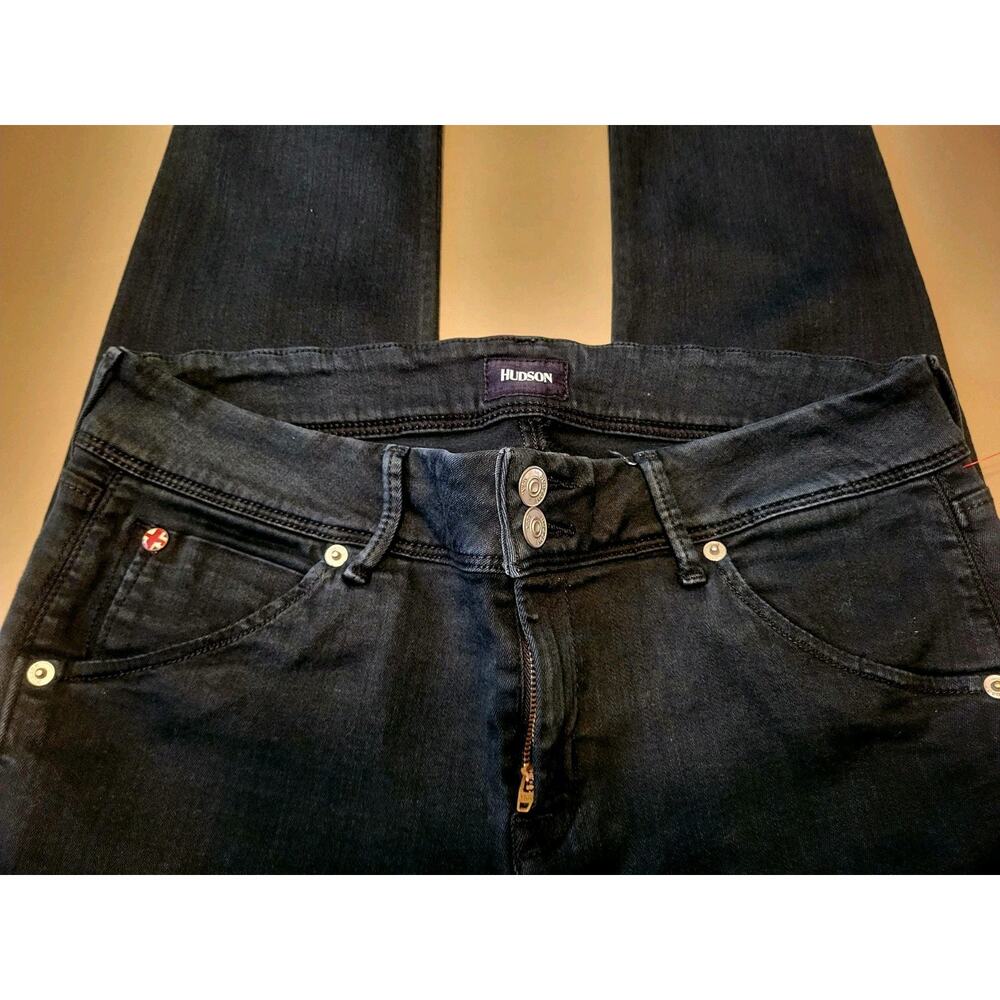 Vintage Black Hudson Jeans, Cool Pocket Design, Late 90s Style, Sz 30 Womens